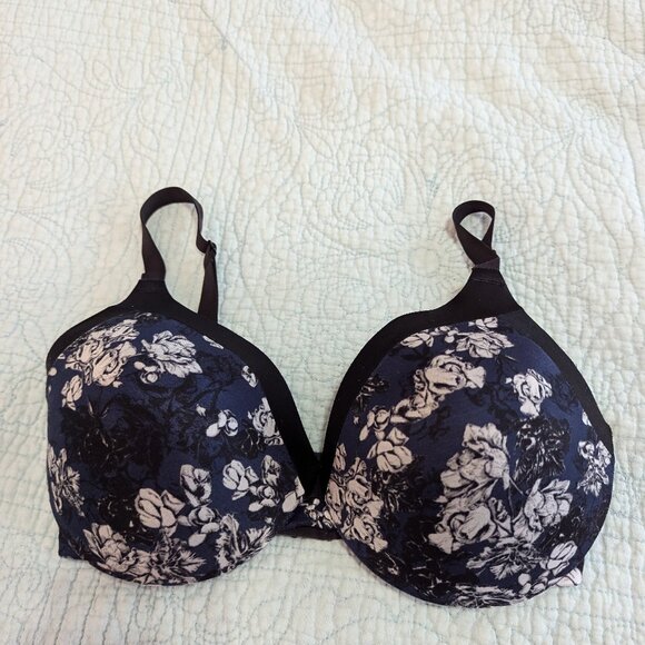 Maidenform Flower Navy/Black Bra 34DD - Picture 3 of 9
